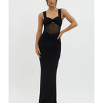 Oliana Sheer Waist Keyhole Maxi Dress - Endless - UAE Rental and Resale for Women's Fashion