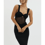 Oliana Sheer Waist Keyhole Maxi Dress - Endless - UAE Rental and Resale for Women's Fashion
