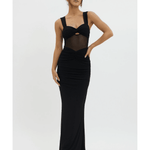 Oliana Sheer Waist Keyhole Maxi Dress - Endless - UAE Rental and Resale for Women's Fashion