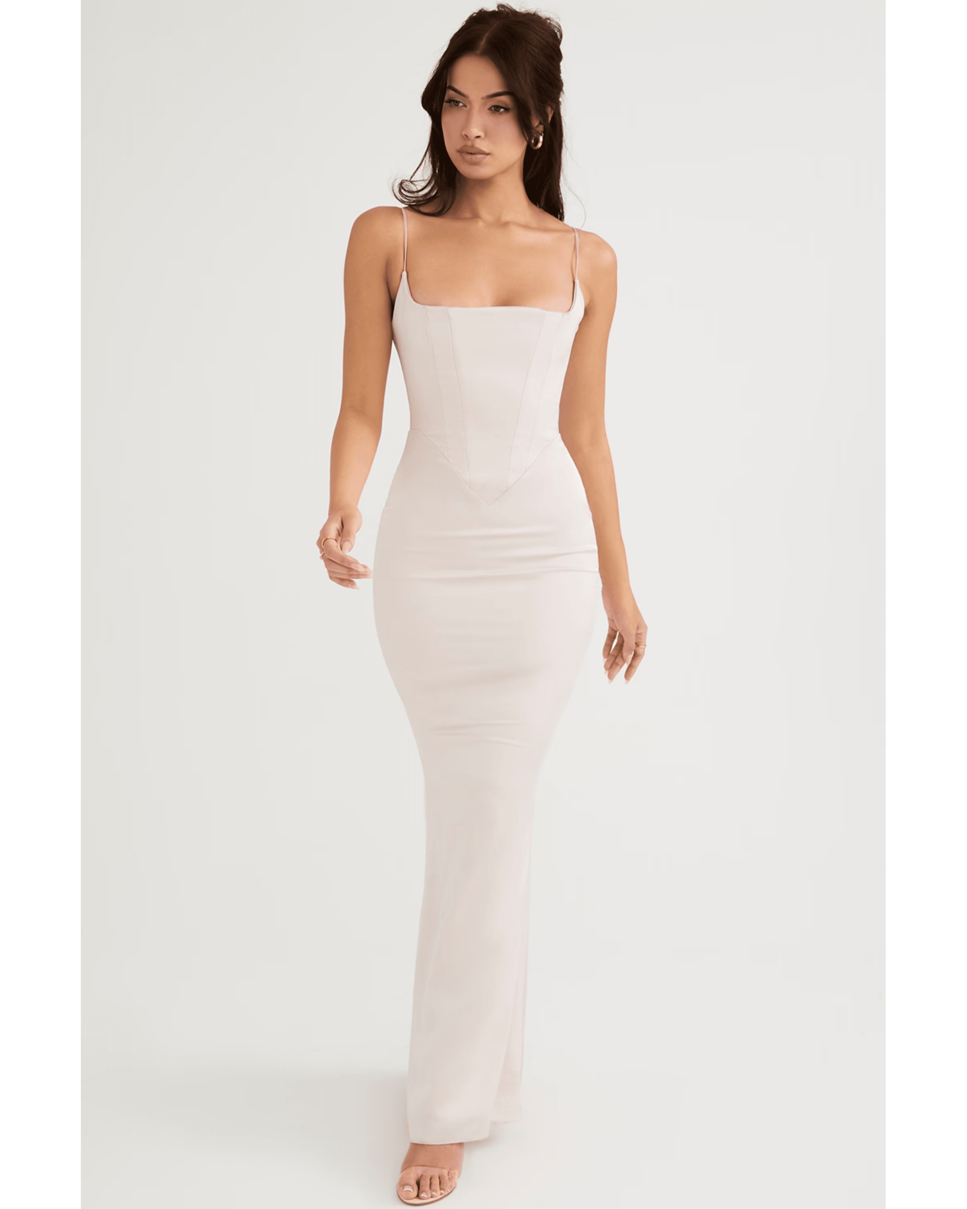 Olivette Crystal Satin Corset Maxi Dress - Endless - UAE Rental and Resale for Women's Fashion