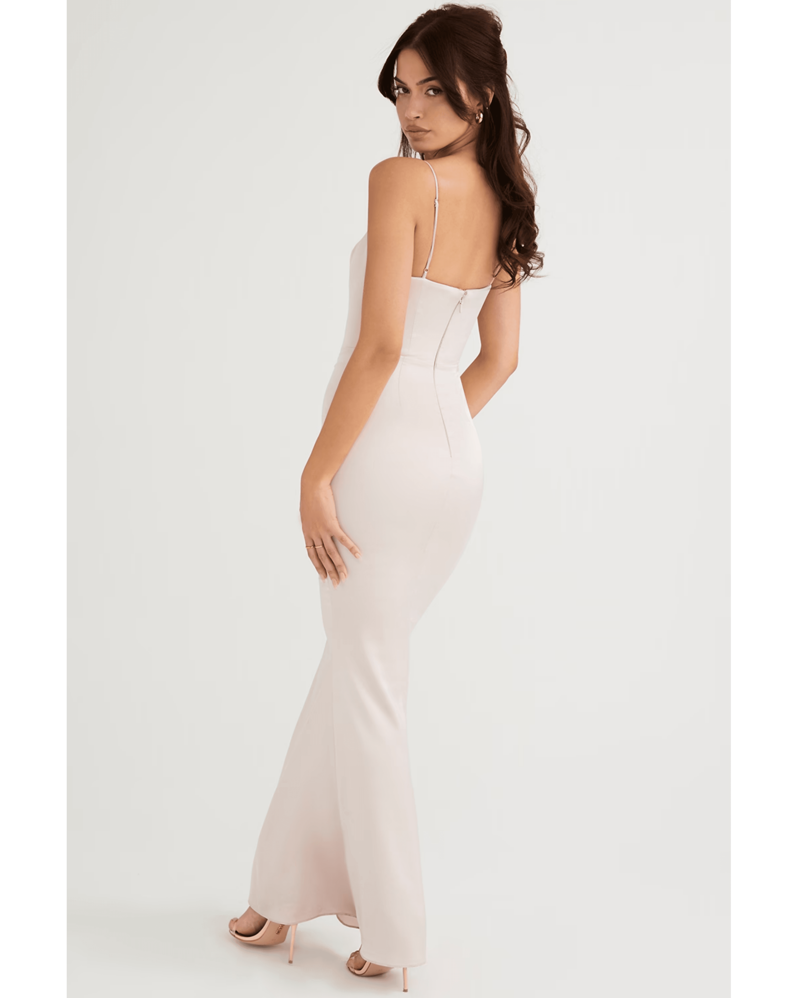 Olivette Crystal Satin Corset Maxi Dress - Endless - UAE Rental and Resale for Women's Fashion