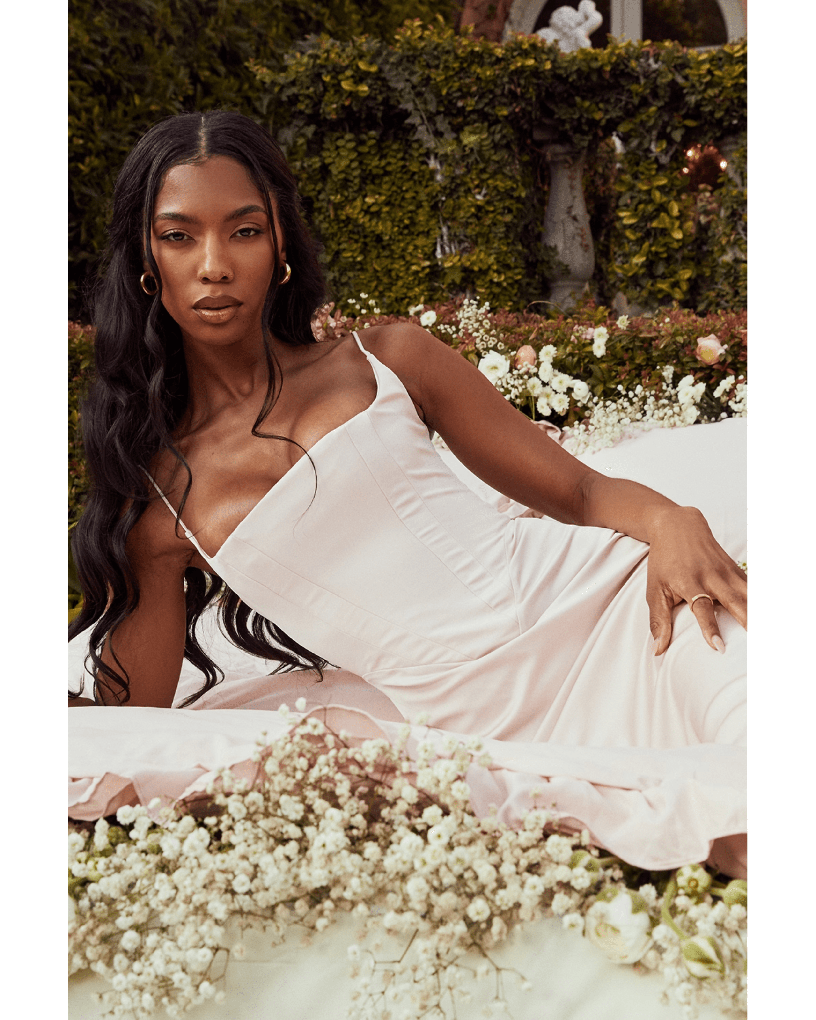 Olivette Crystal Satin Corset Maxi Dress - Endless - UAE Rental and Resale for Women's Fashion