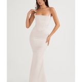 Olivette Crystal Satin Corset Maxi Dress - Endless - UAE Rental and Resale for Women's Fashion