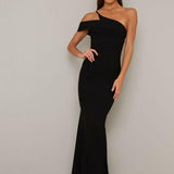 One Shoulder Bodycon Maxi Evening Dress - Endless - UAE Rental and Resale for Women's Fashion