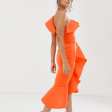 One Shoulder Frill Bodycon Dress - Endless - UAE Rental and Resale for Women's Fashion