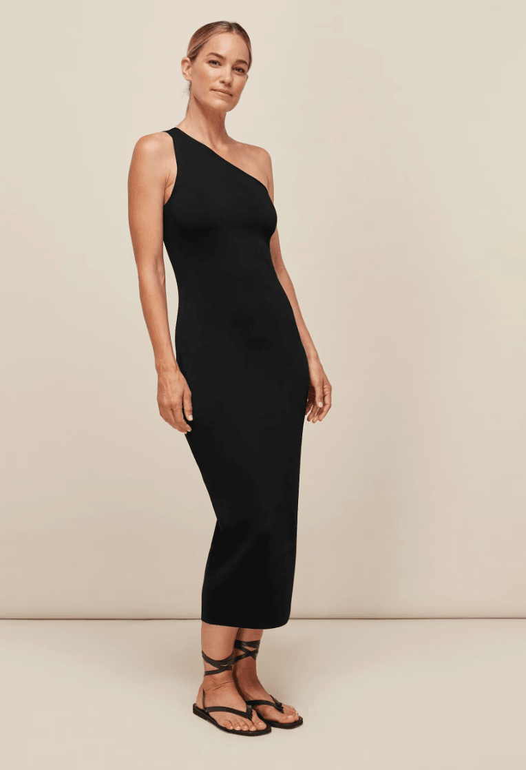 One Shoulder Midi Knit Dress - Endless - UAE Rental and Resale for Women's Fashion
