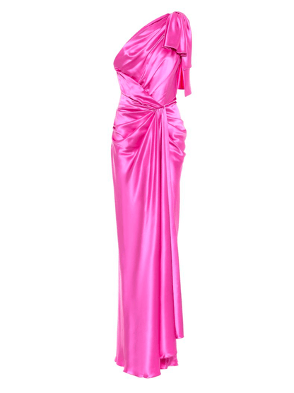 One Shoulder Pink Evening Dress Gown - Endless