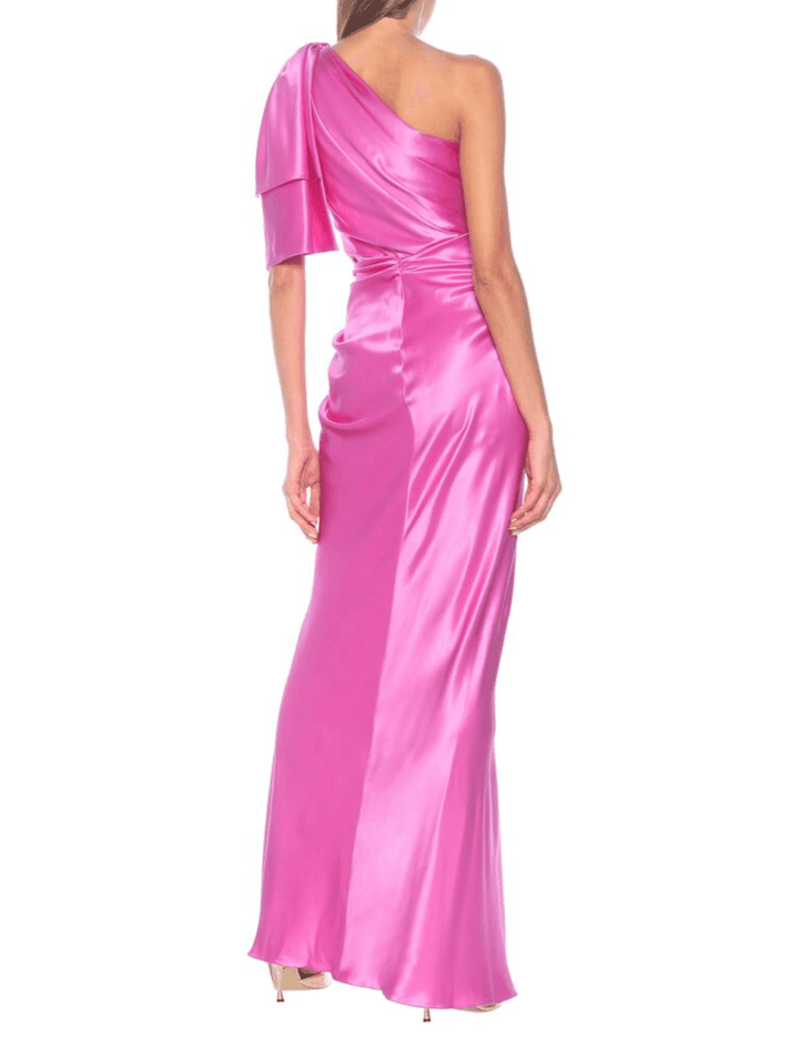 One Shoulder Pink Evening Dress Gown - Endless - UAE Rental and Resale for Women's Fashion
