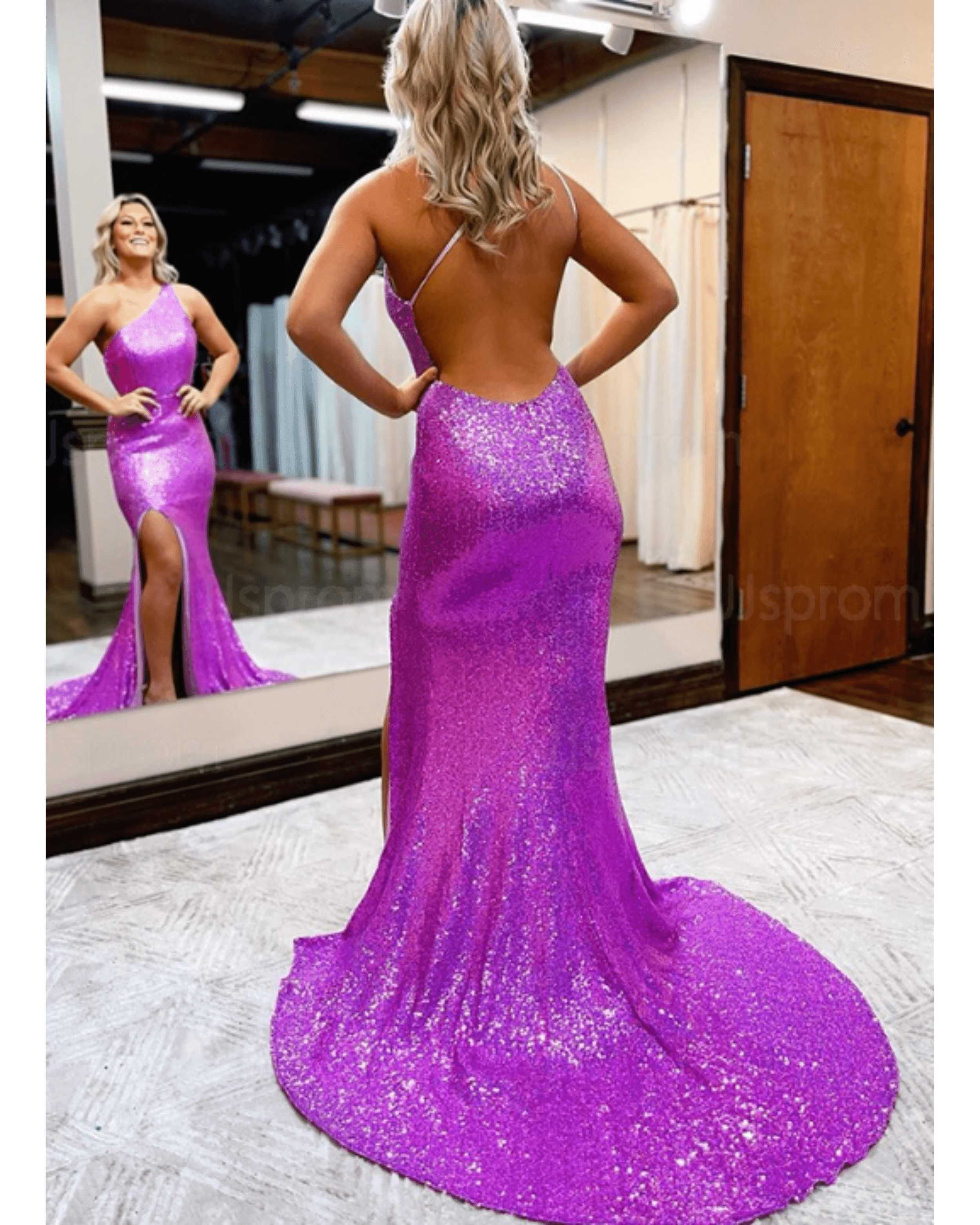 One Shoulder Purple Maxi Dress - Endless - UAE Rental and Resale for Women's Fashion