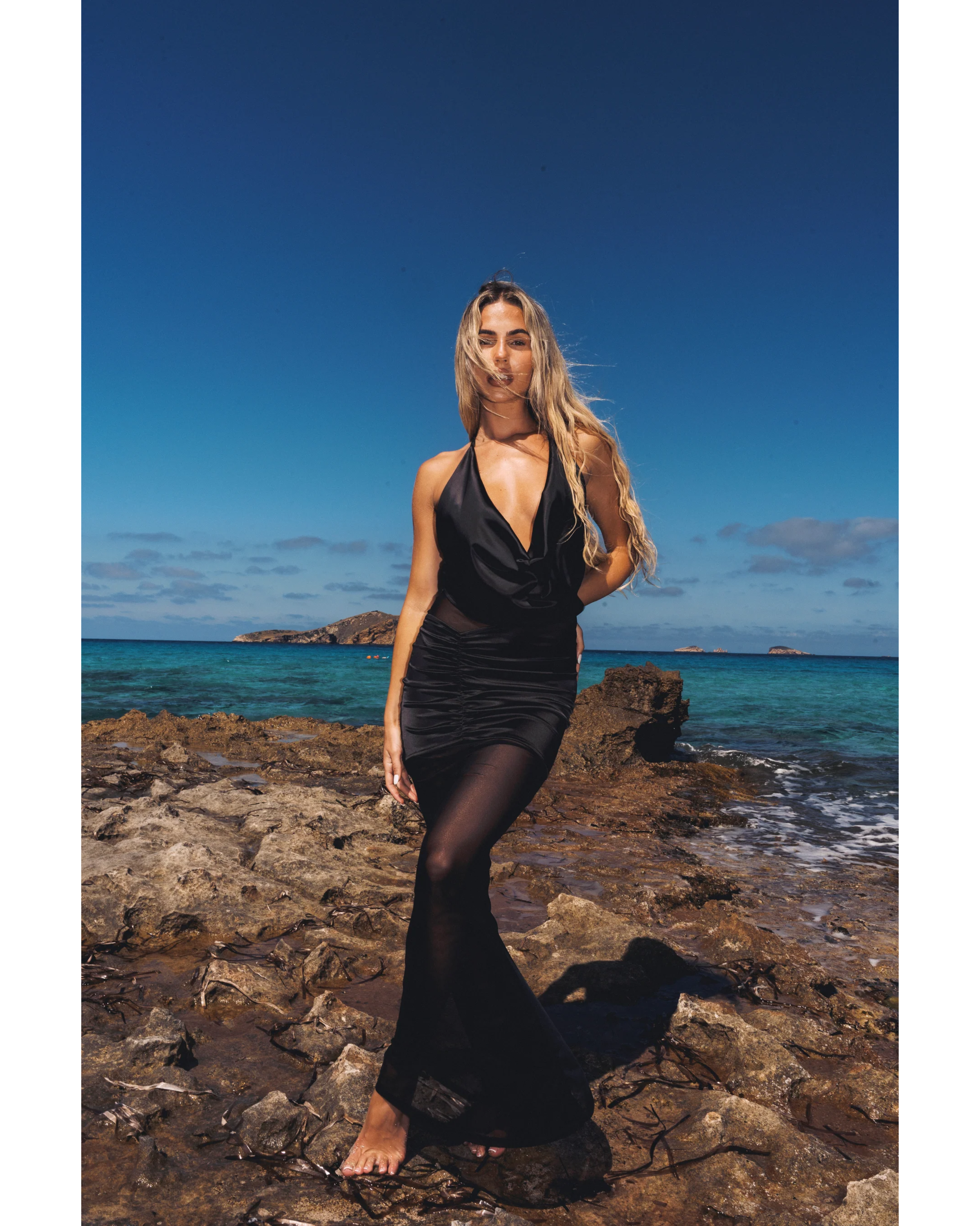 Onyx Drape Front Maxi Dress - Endless - UAE Rental and Resale for Women's Fashion