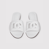 Dg White Leather Sandals