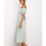 Oralie Off Shoulder Midi Dress - Endless - UAE Rental and Resale for Women's Fashion