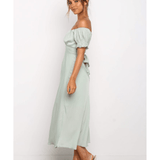 Oralie Off Shoulder Midi Dress - Endless - UAE Rental and Resale for Women's Fashion