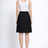 Classic Tailored A-Line Midi Skirt