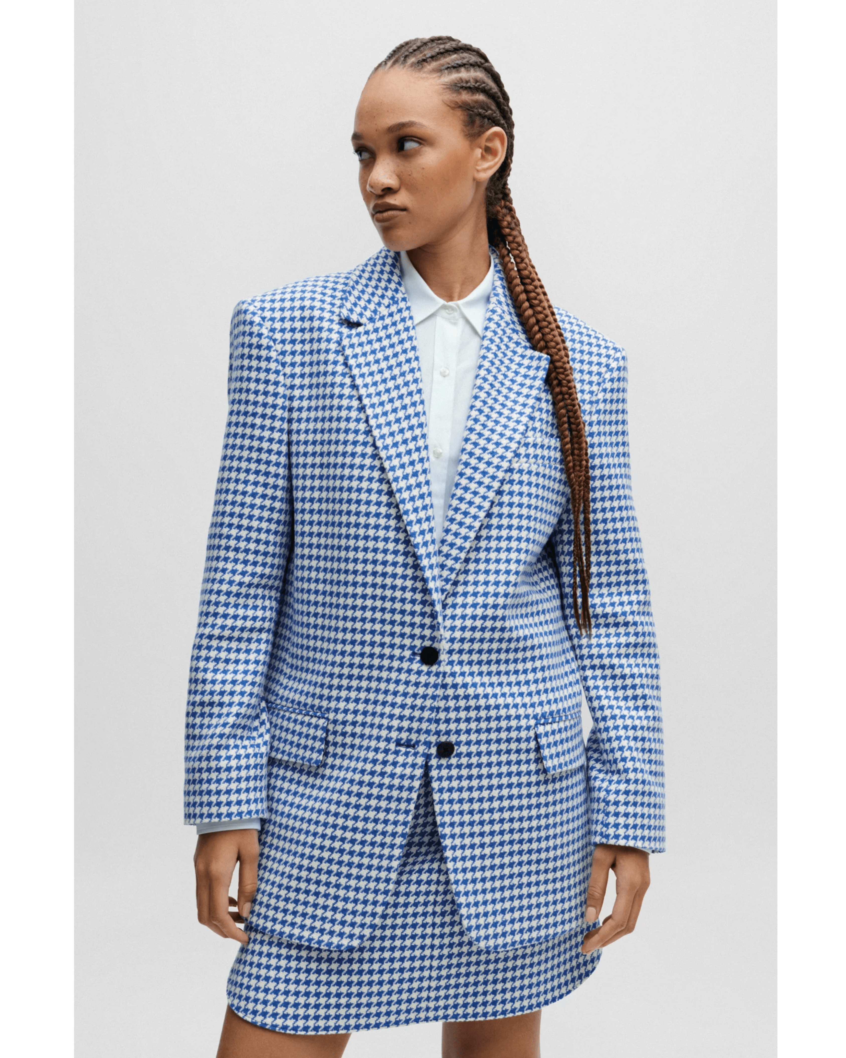 Oversized-fit Jacket In A Houndstooth Cotton Blend - Endless - UAE Rental and Resale for Women's Fashion