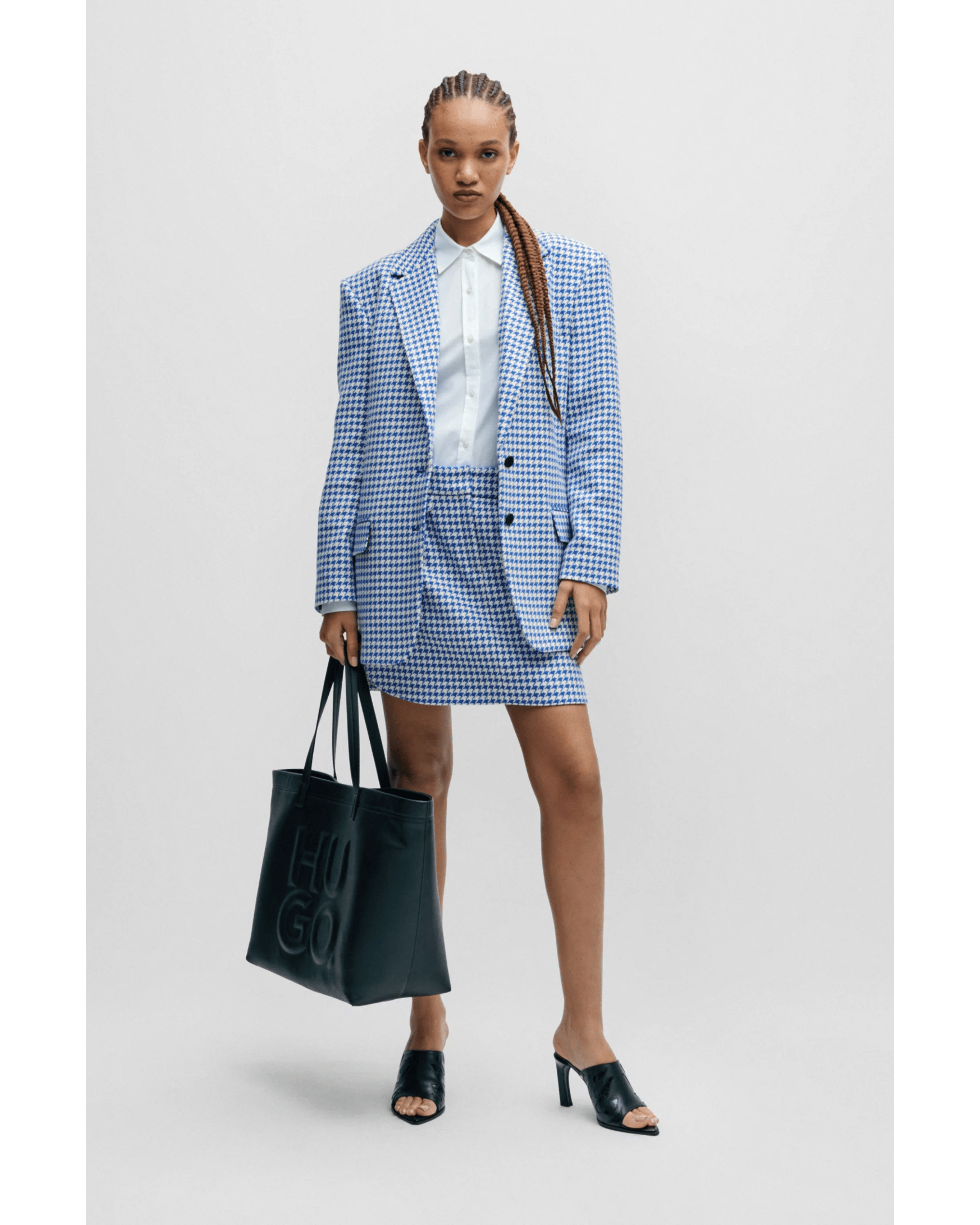 Oversized-fit Jacket In A Houndstooth Cotton Blend - Endless - UAE Rental and Resale for Women's Fashion