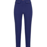 Woman wearing royal blue double-breasted tailored suit with black heels — Elisabetta Franchi | Endless UAE