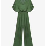 Pachel Smocked-waist Satin Jumpsuit - Endless - UAE Rental and Resale for Women's Fashion