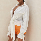 Paige White Draped Cotton Shirt