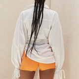 Paige White Draped Cotton Shirt