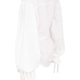 Paige White Draped Cotton Shirt