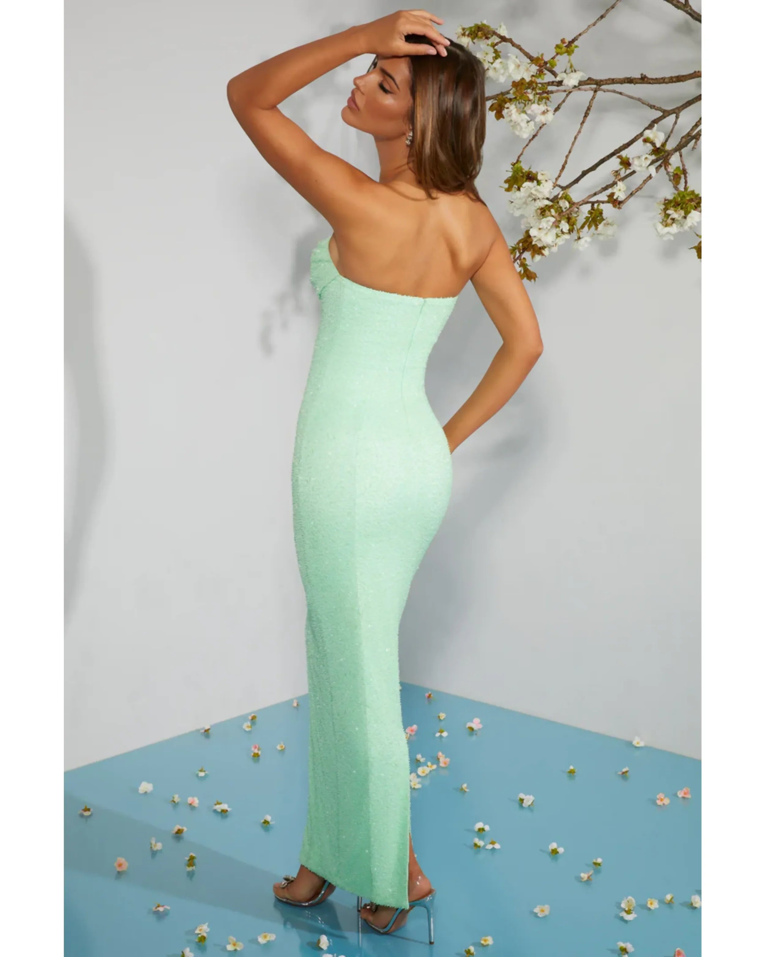 Palermo Embellished Bandeau Cowl Neck Maxi Dress - Endless - UAE Rental and Resale for Women's Fashion