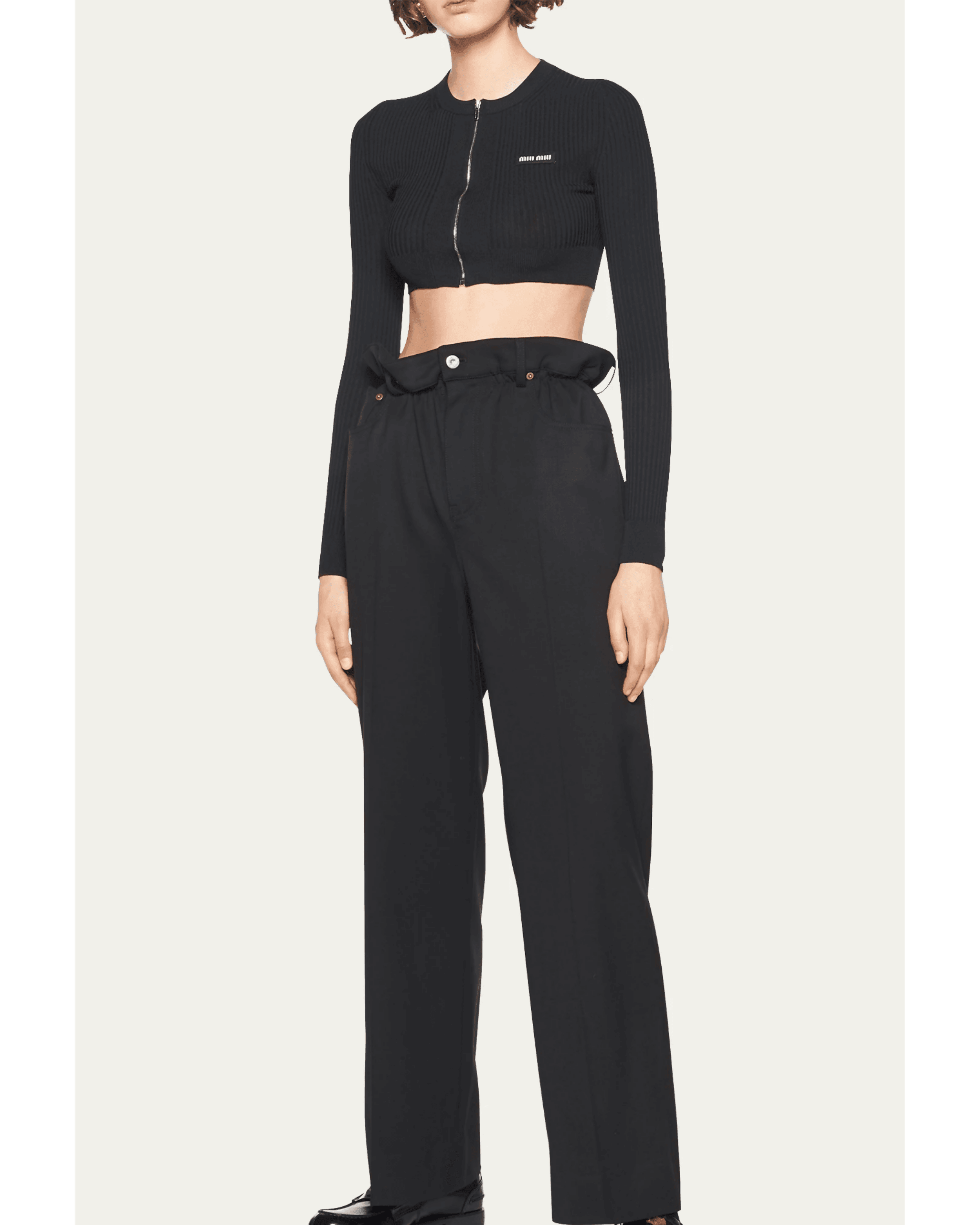 Paperbag Straight-Leg Wool Pants - Endless - UAE Rental and Resale for Women's Fashion