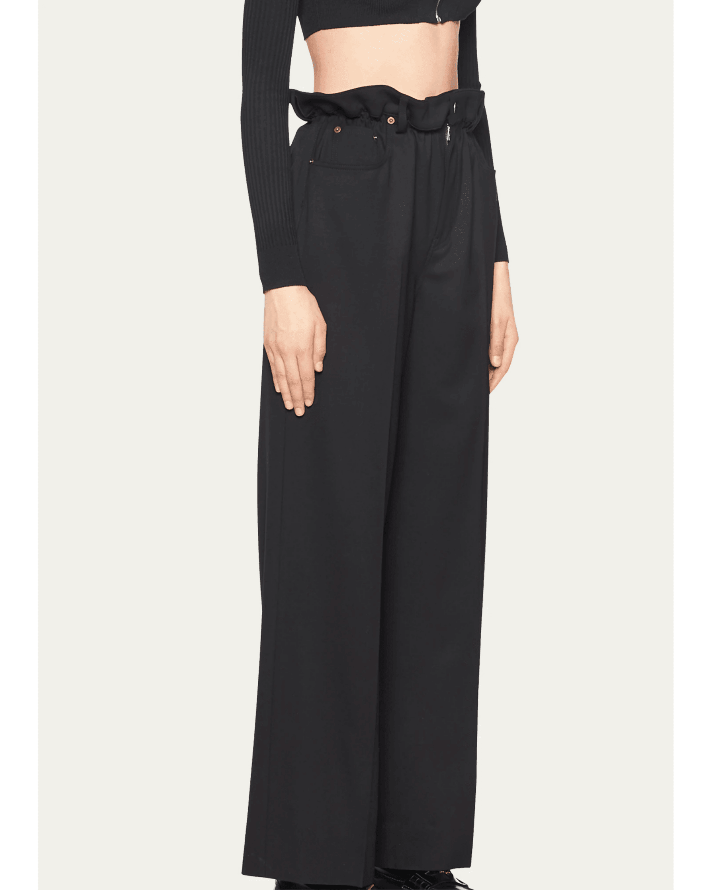 Paperbag Straight-Leg Wool Pants - Endless - UAE Rental and Resale for Women's Fashion