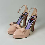 Patent Crystal GG Bow Sadie Spike Ankle Strap d'Orsay Platform High Heel Pumps - Endless - UAE Rental and Resale for Women's Fashion