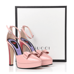 Patent Crystal GG Bow Sadie Spike Ankle Strap d'Orsay Platform High Heel Pumps - Endless - UAE Rental and Resale for Women's Fashion