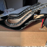 Patent Leather and Spike Slingback Pumps - Endless - UAE Rental and Resale for Women's Fashion