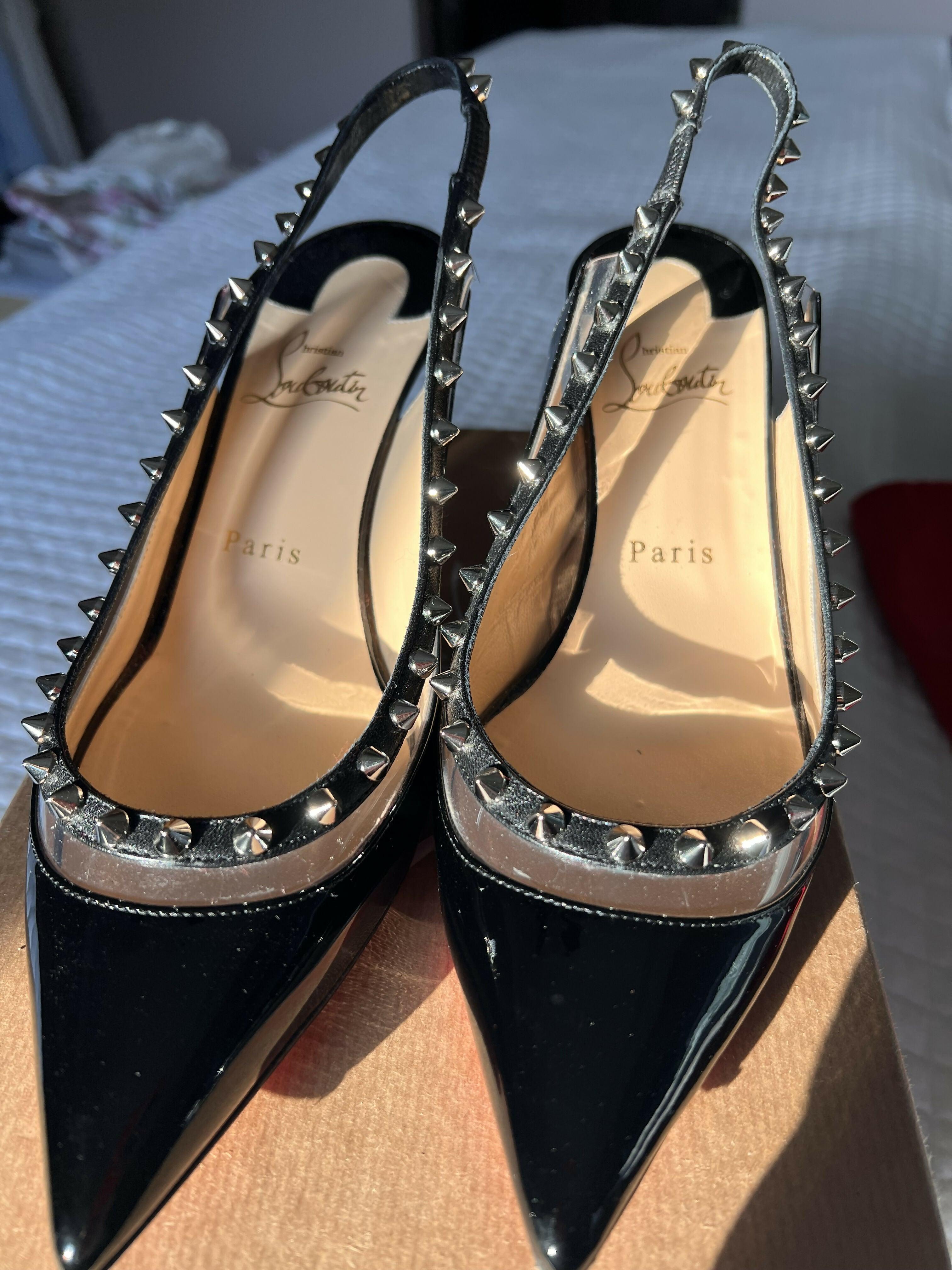 Patent Leather and Spike Slingback Pumps - Endless - UAE Rental and Resale for Women's Fashion