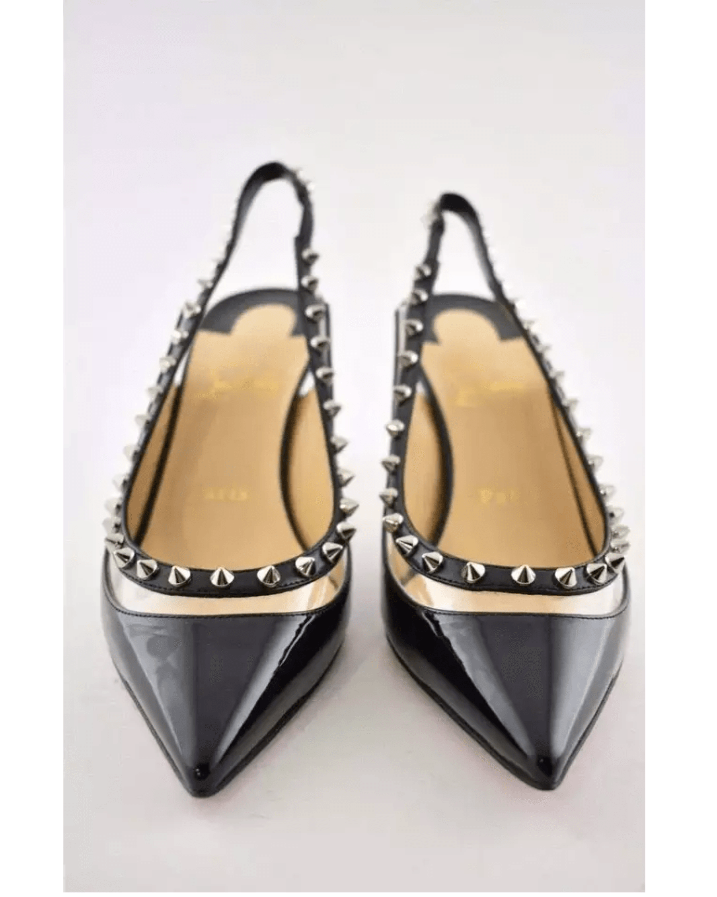 Patent Leather and Spike Slingback Pumps - Endless - UAE Rental and Resale for Women's Fashion