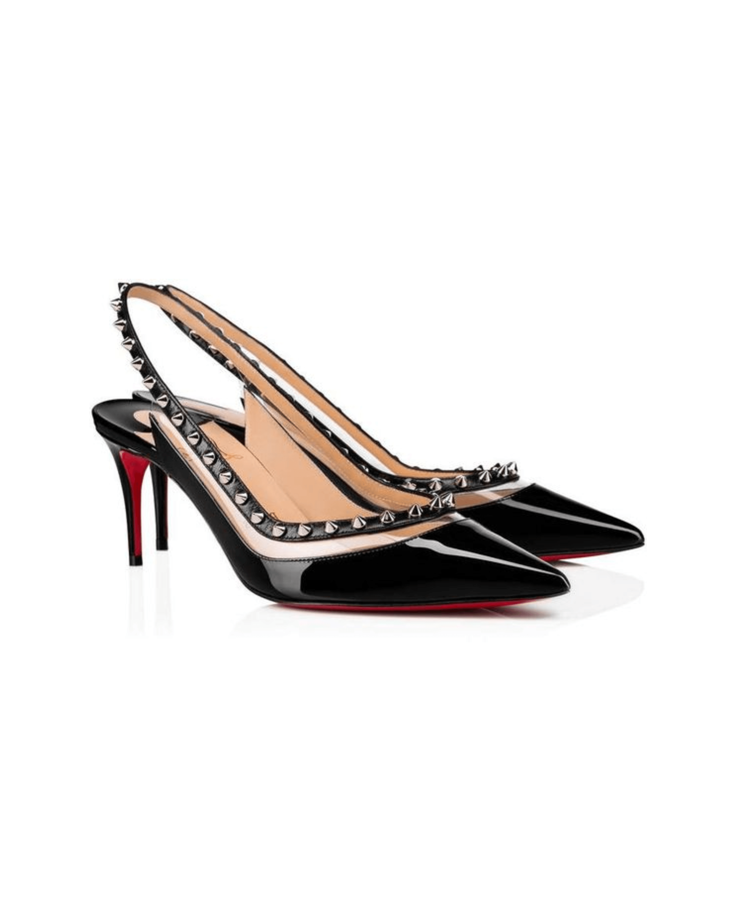 Patent Leather and Spike Slingback Pumps - Endless - UAE Rental and Resale for Women's Fashion