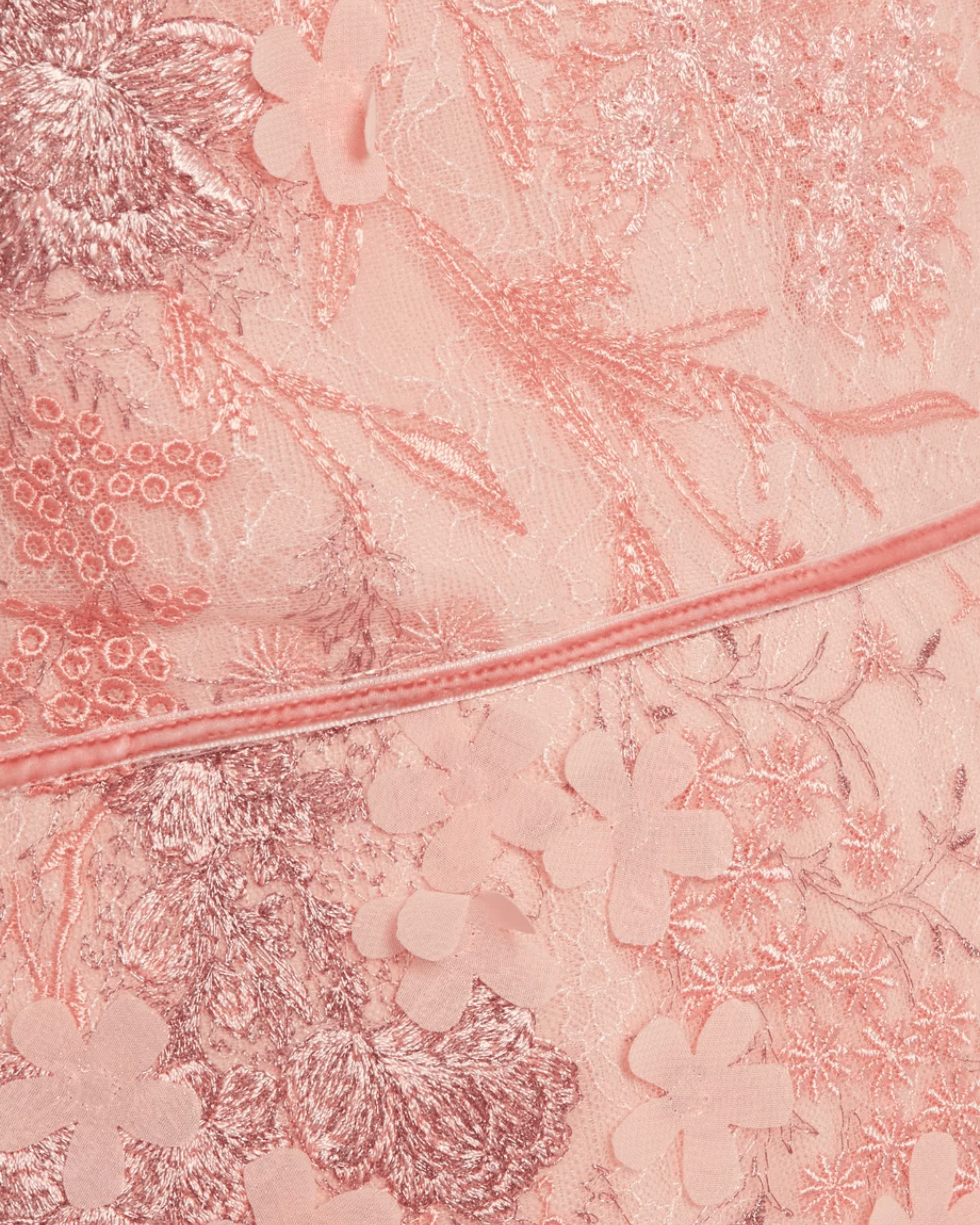Peach Off-The-Shoulder 3D-Embroidered Gown - Endless - UAE Rental and Resale for Women's Fashion
