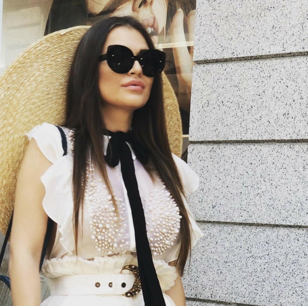 Pearl & Diamonte Detail Blouse - Endless - UAE Rental and Resale for Women's Fashion