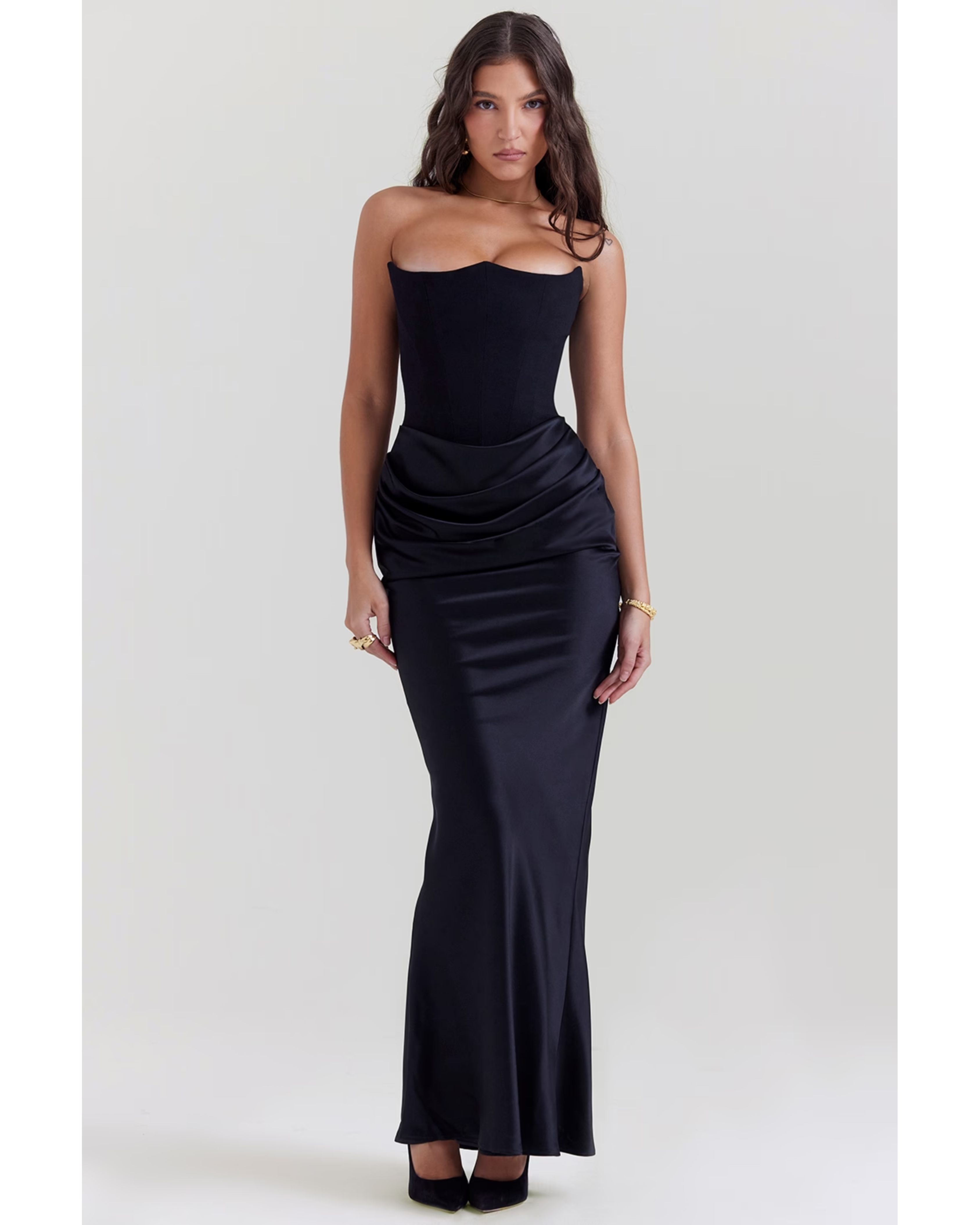 Persephone Black Strapless Corset Dress - Endless - UAE Rental and Resale for Women's Fashion