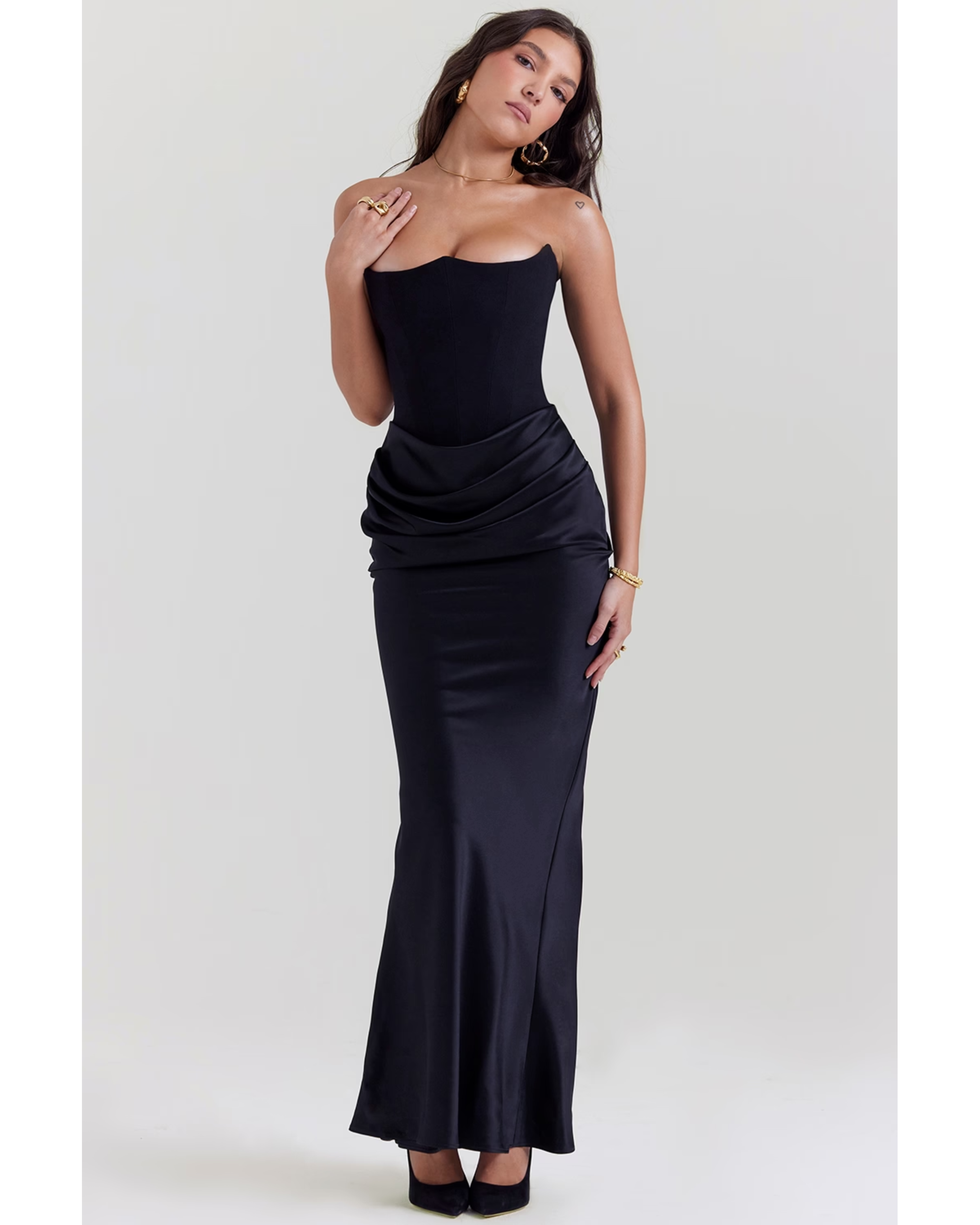 Persephone Black Strapless Corset Dress - Endless - UAE Rental and Resale for Women's Fashion