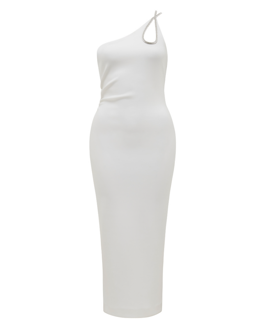 Petite Asymmetrical Diamante Teardop Midi Dress - Endless - UAE Rental and Resale for Women's Fashion