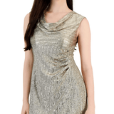 Petite Cowlneck Metallic Gown - Endless - UAE Rental and Resale for Women's Fashion