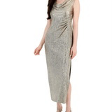 Petite Cowlneck Metallic Gown - Endless - UAE Rental and Resale for Women's Fashion