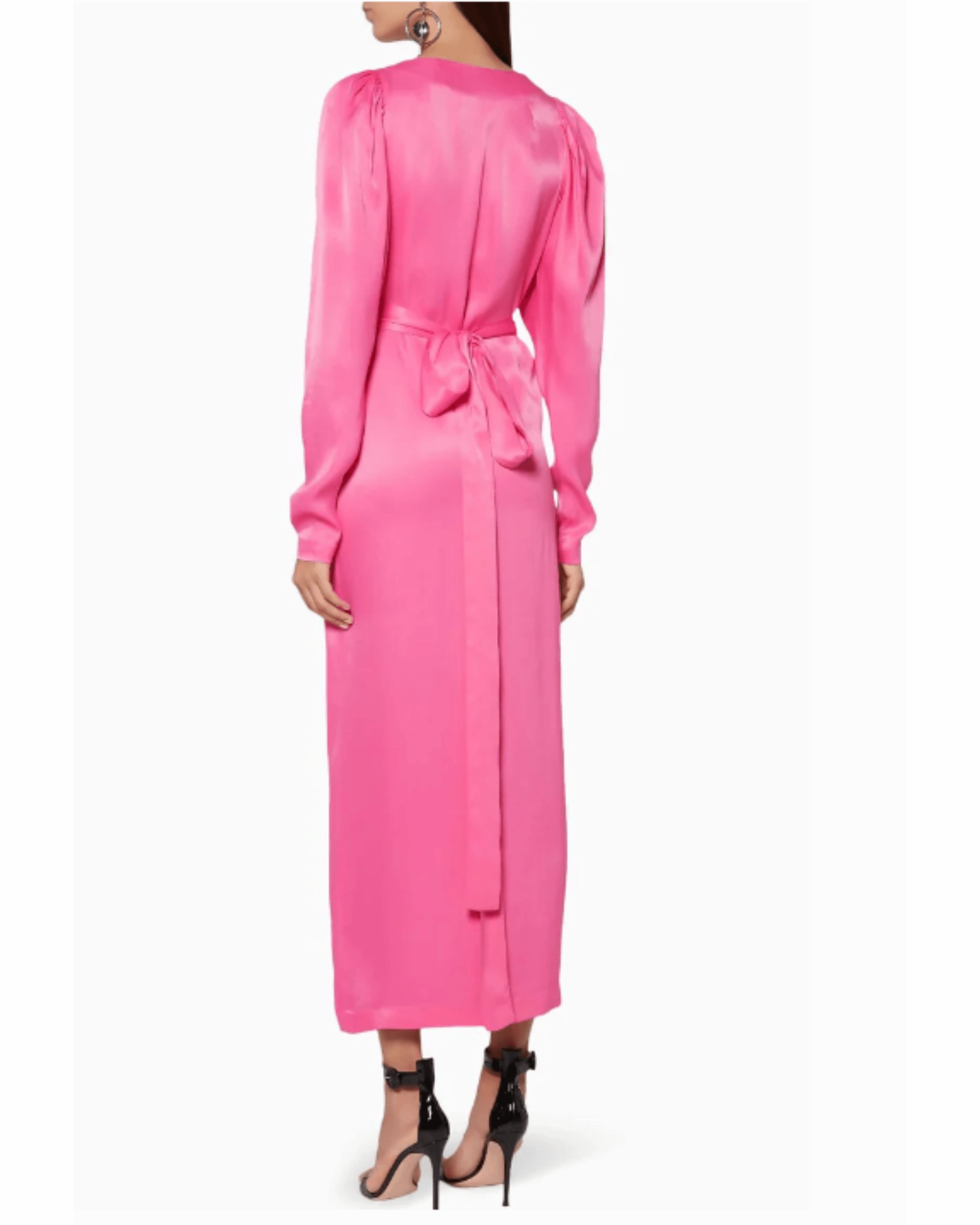 Pink Carnation Satin Midi Dress - Endless - UAE Rental and Resale for Women's Fashion