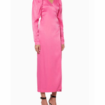 Pink Carnation Satin Midi Dress - Endless - UAE Rental and Resale for Women's Fashion