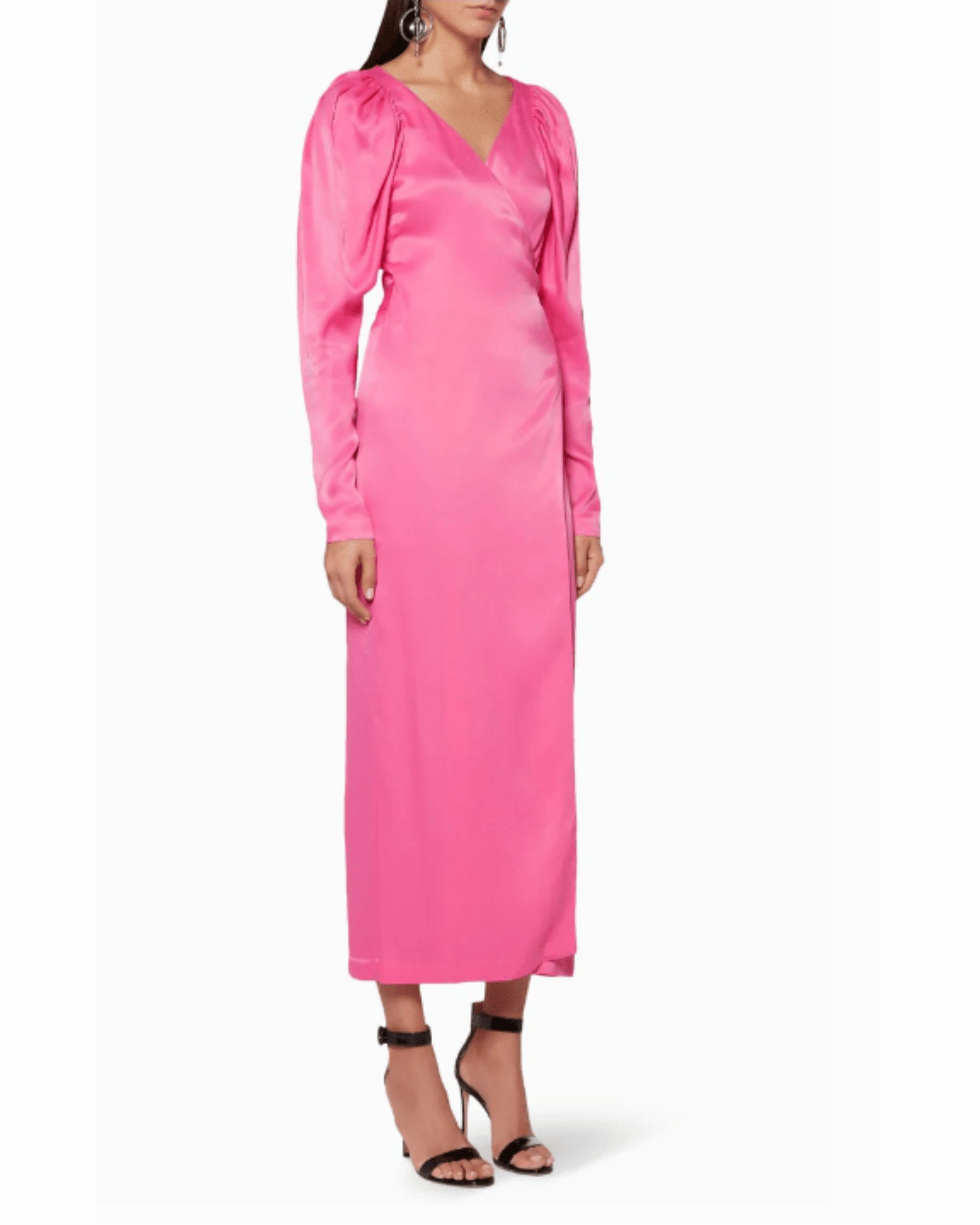 Pink Carnation Satin Midi Dress - Endless - UAE Rental and Resale for Women's Fashion