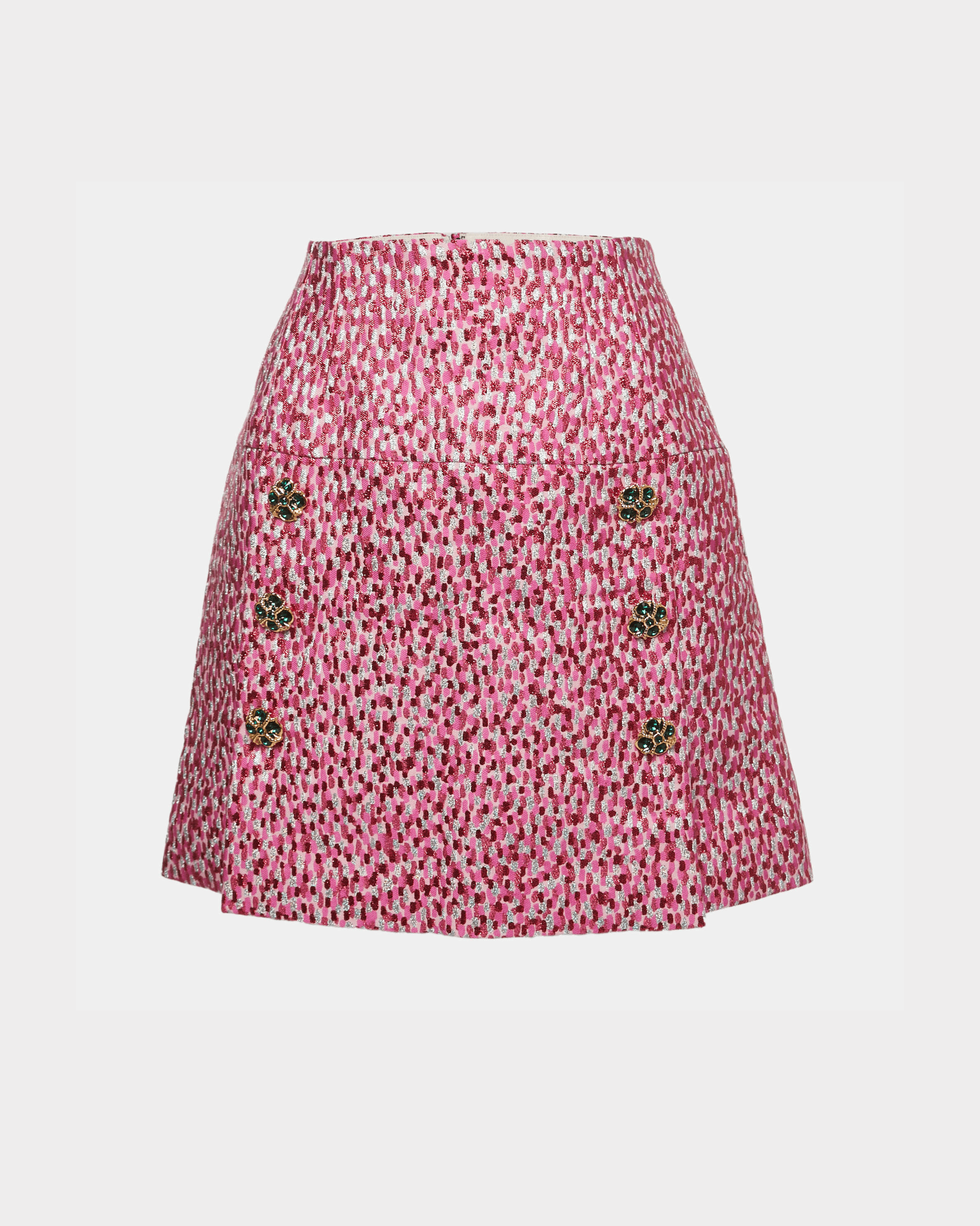 Pink Jacquard Button-embellished Mini Skirt - Endless - UAE Rental and Resale for Women's Fashion