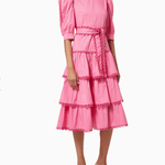 Pink Tiered Azucena Midi Dress - Endless - UAE Rental and Resale for Women's Fashion