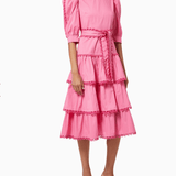 Pink Tiered Azucena Midi Dress - Endless - UAE Rental and Resale for Women's Fashion