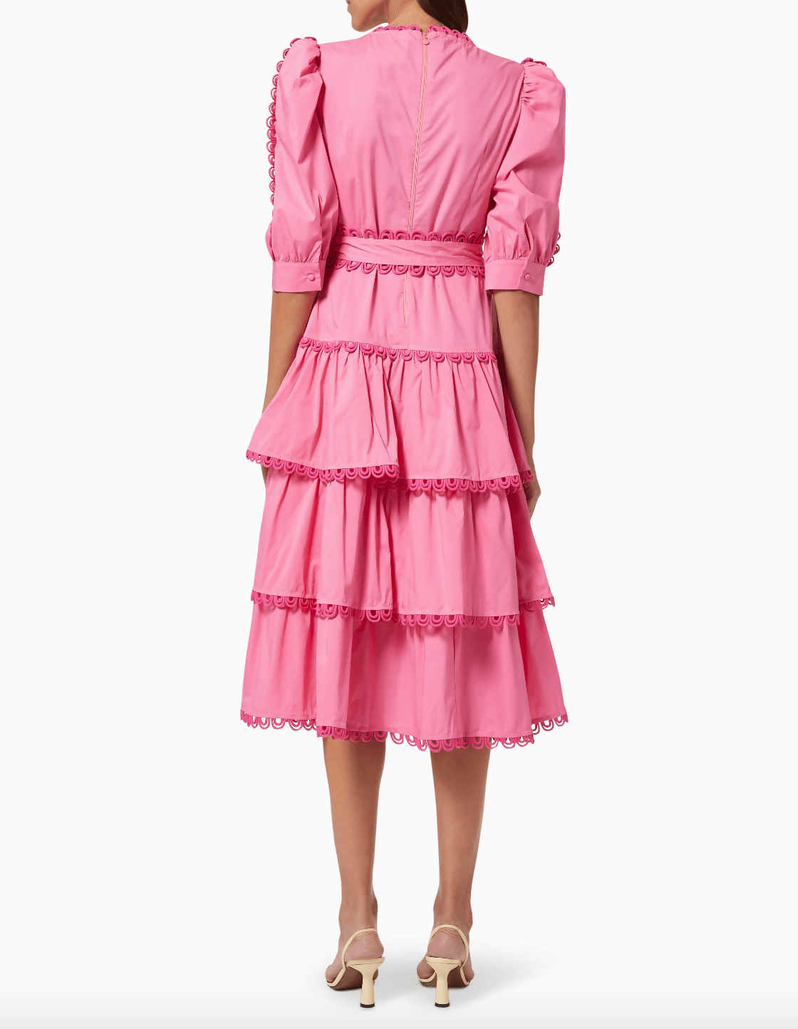 Pink Tiered Azucena Midi Dress - Endless - UAE Rental and Resale for Women's Fashion