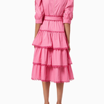 Pink Tiered Azucena Midi Dress - Endless - UAE Rental and Resale for Women's Fashion