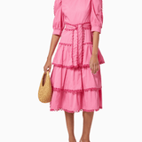 Pink Tiered Azucena Midi Dress - Endless - UAE Rental and Resale for Women's Fashion